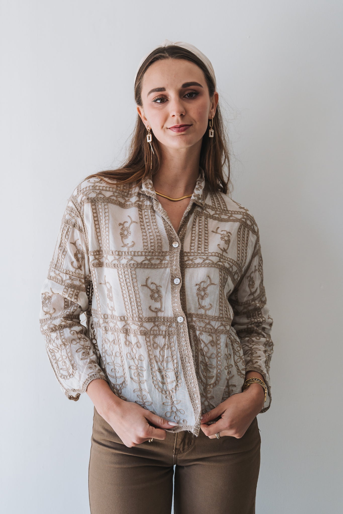 Embroidered Blouse Stone