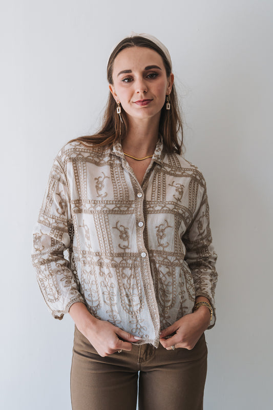 Embroidered Blouse Stone