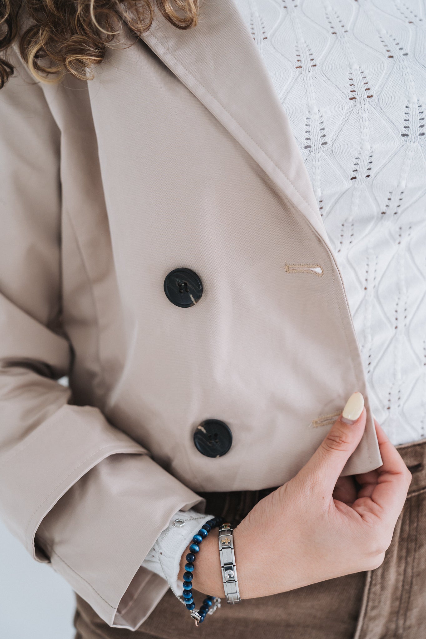 Cropped Trench Cream