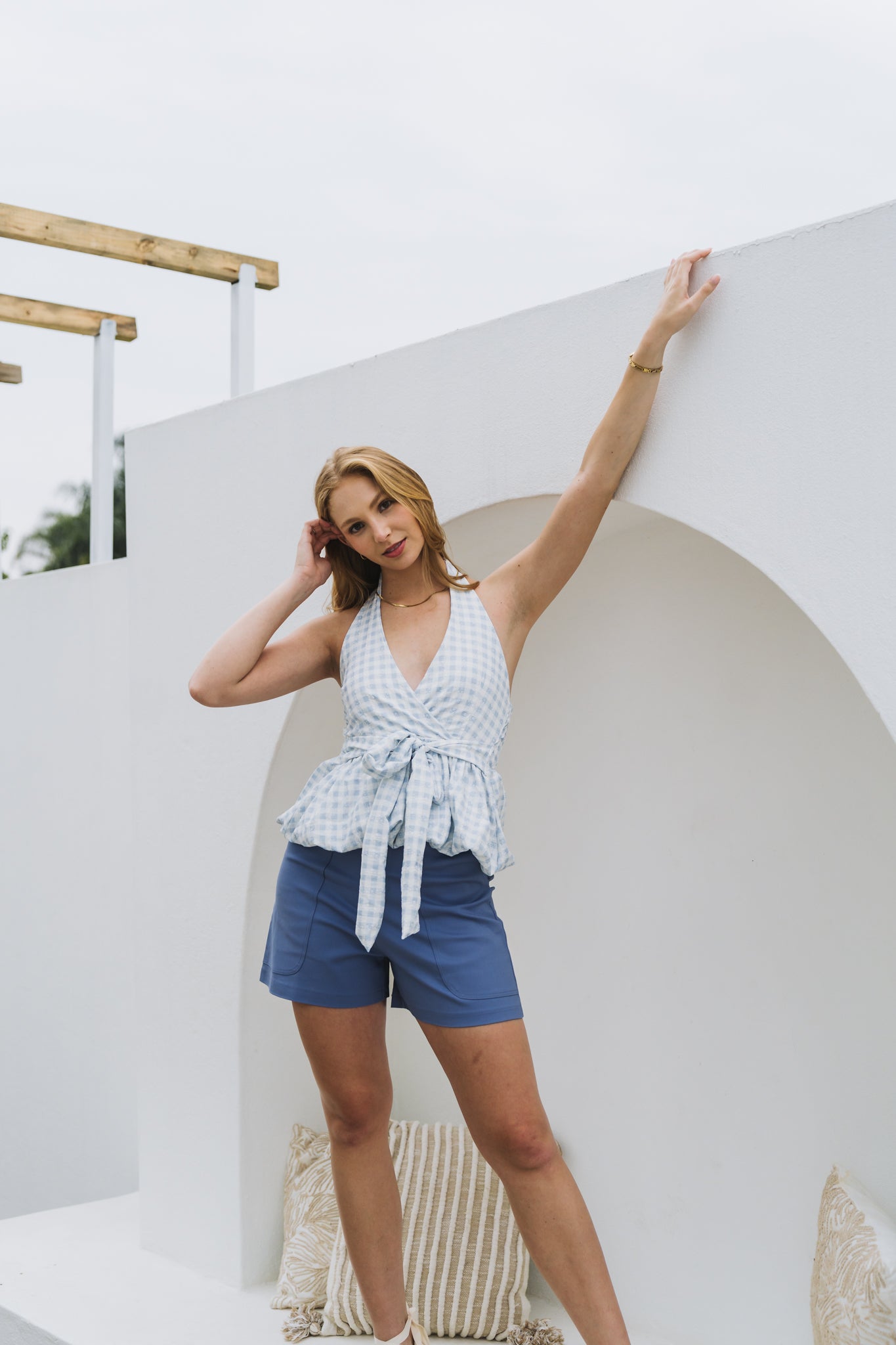 Picnic Wrap Top Blue