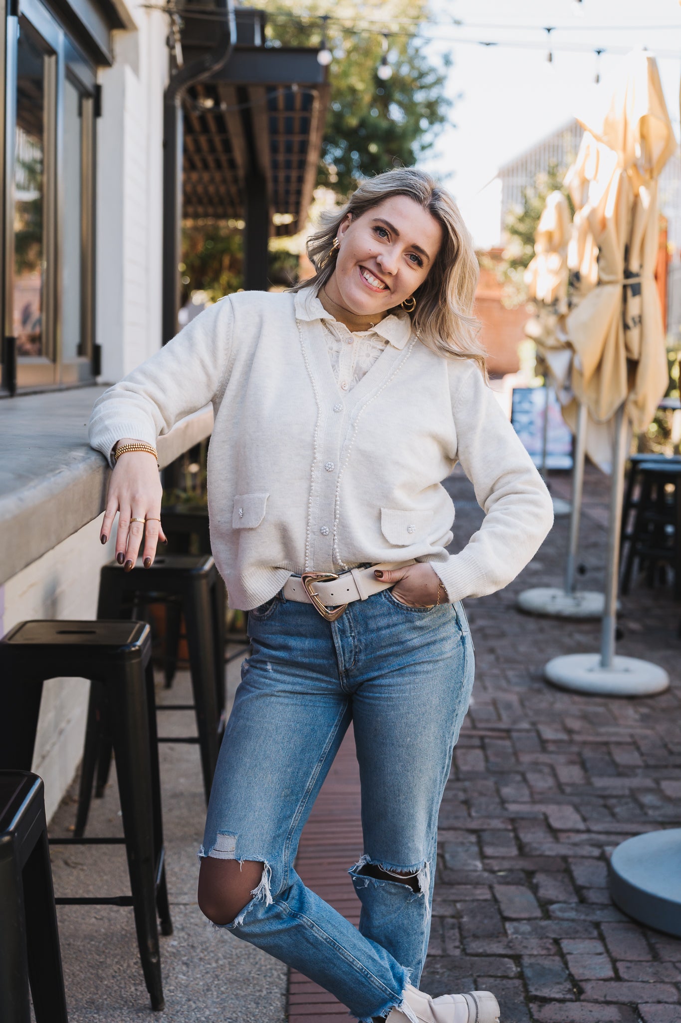 Pearly Cardigan Cream