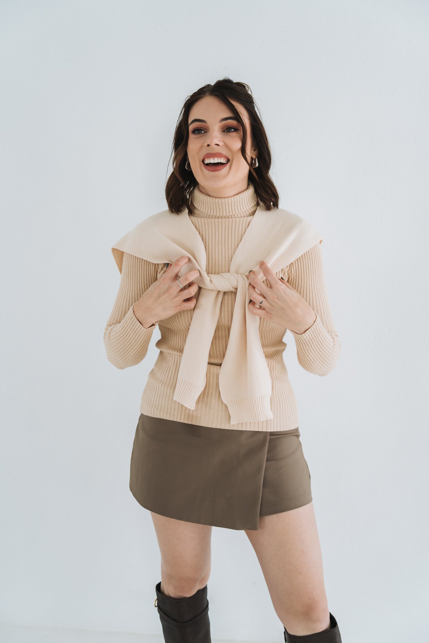 Faux Sweater Beige