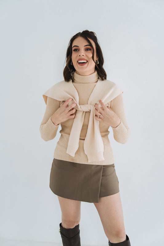 Faux Sweater Beige