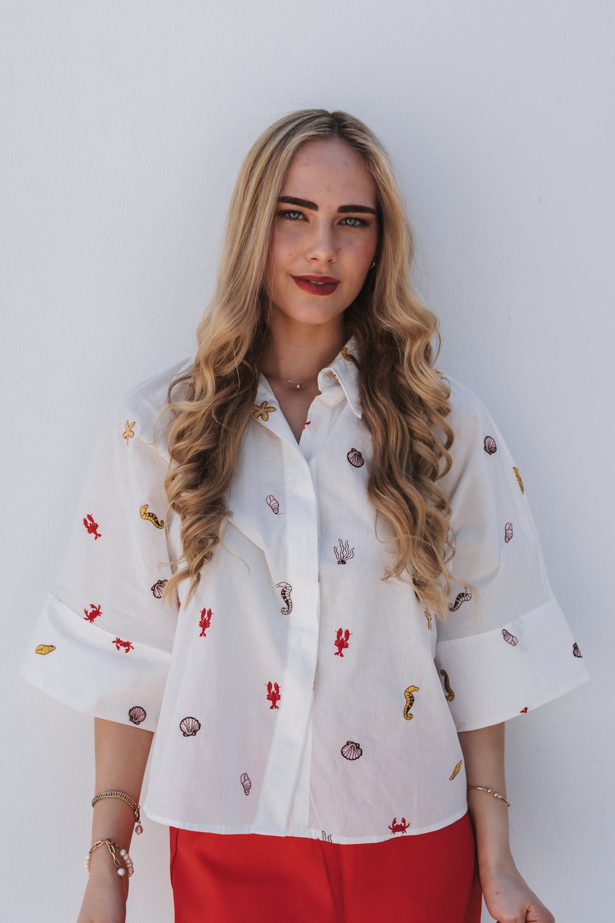 Lobster Blouse White | One Size / Fits 32-36