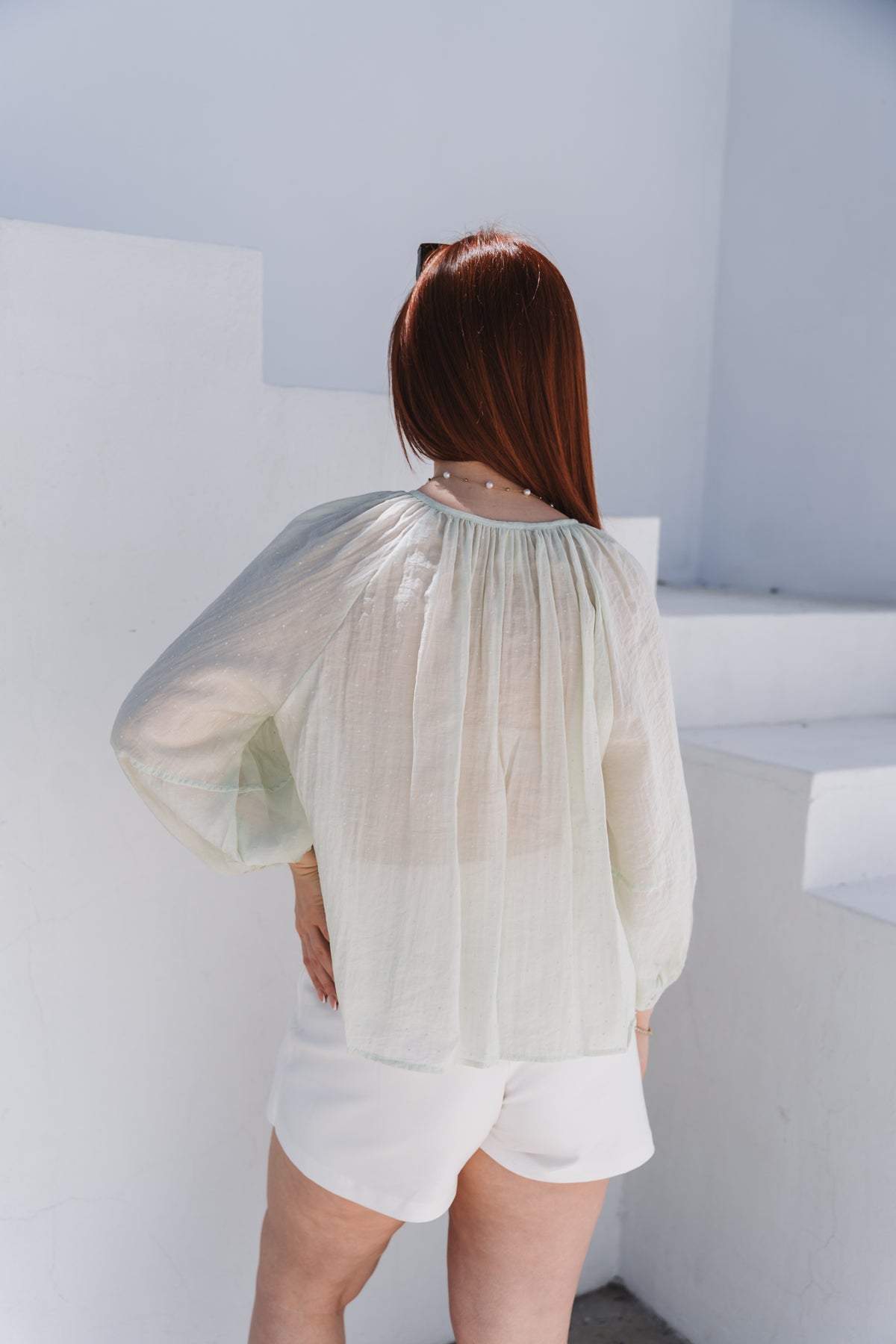 Tiny Polka Blouse Mint | One Size/ Fits 30-34