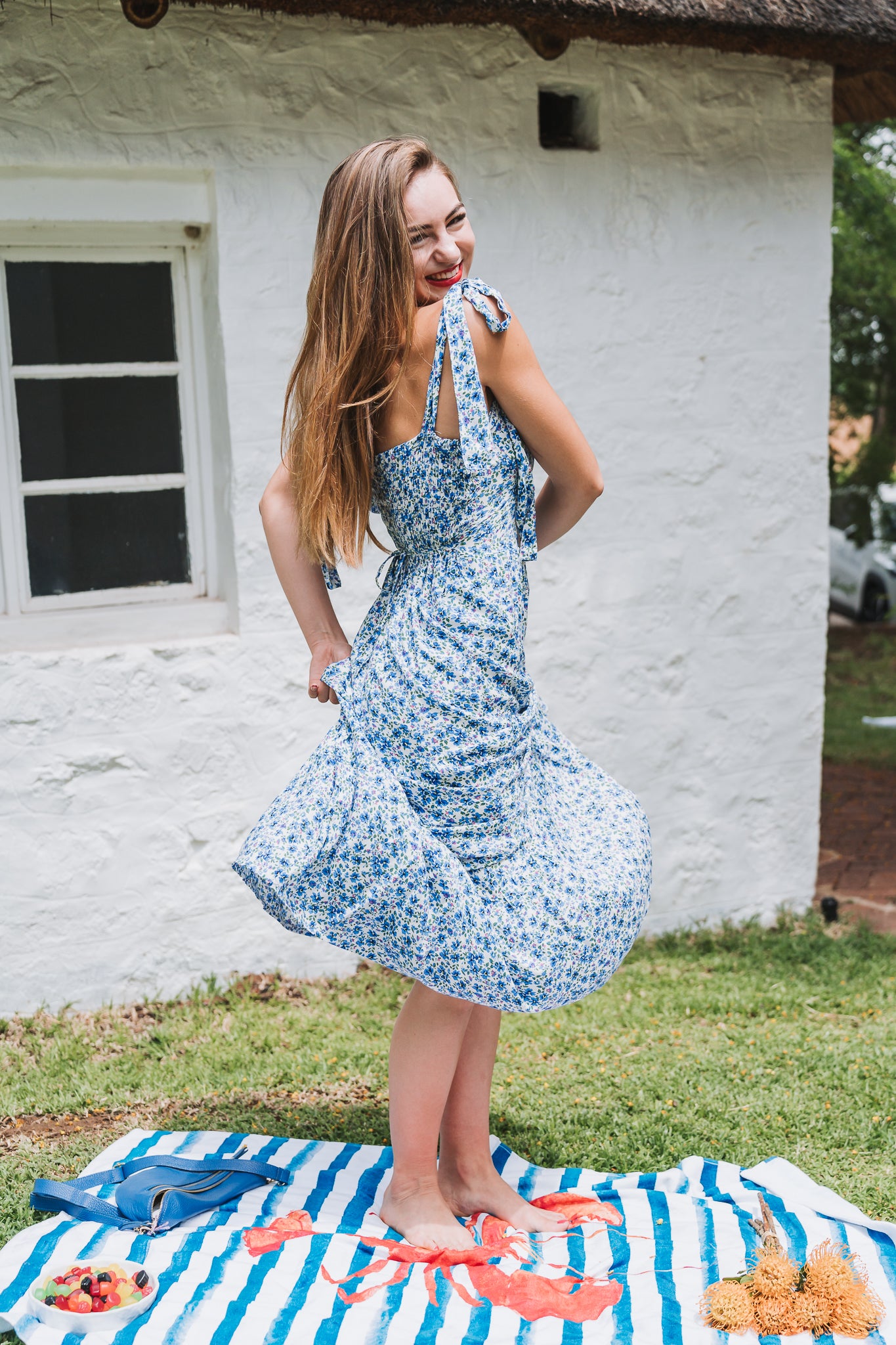 Ditsy Floral Dress Blue