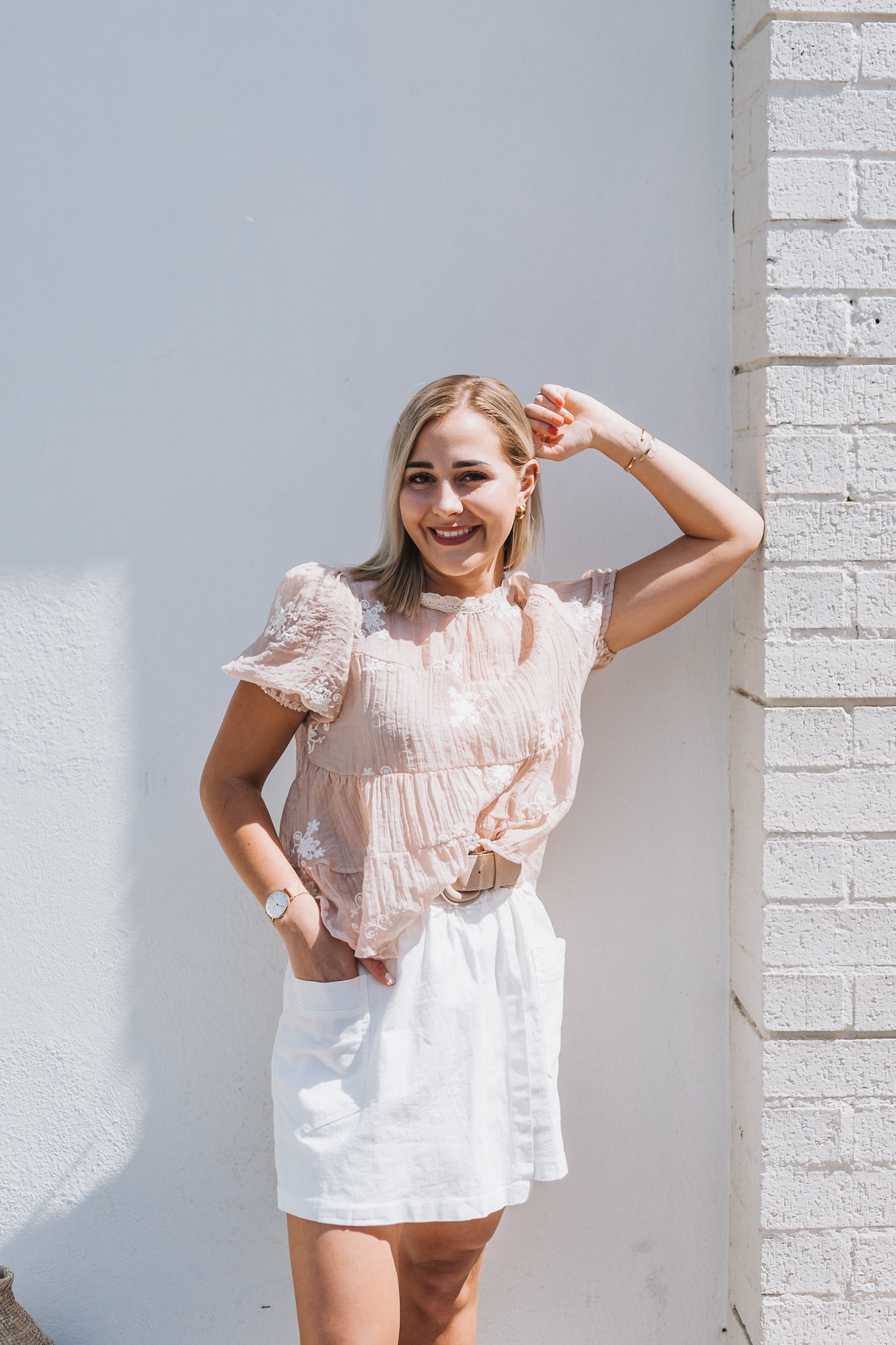 Flora Crochet Top Dusty Pink