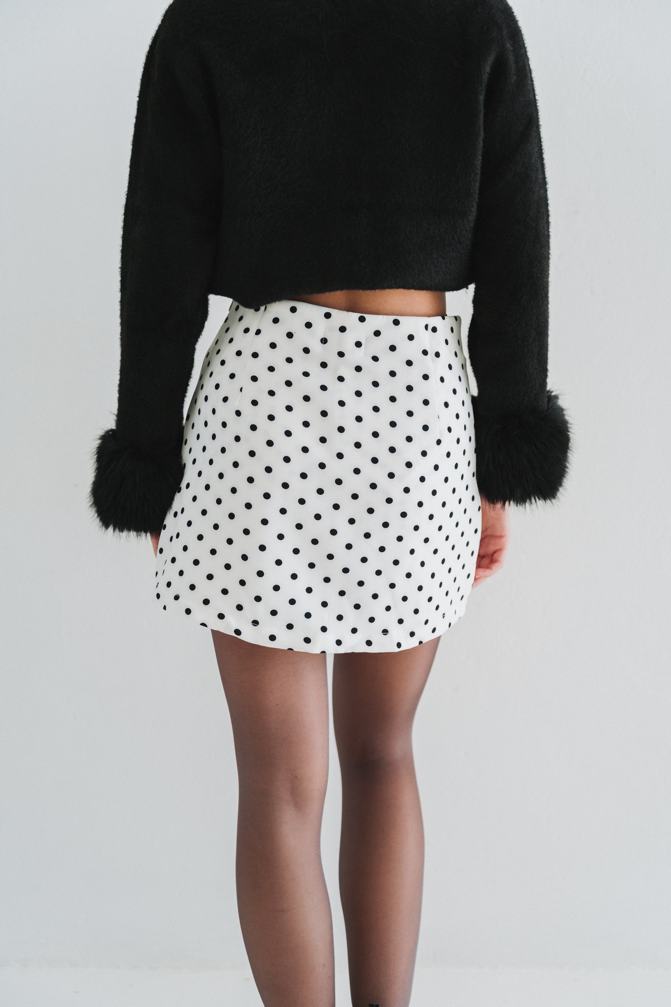 Polka Skort White