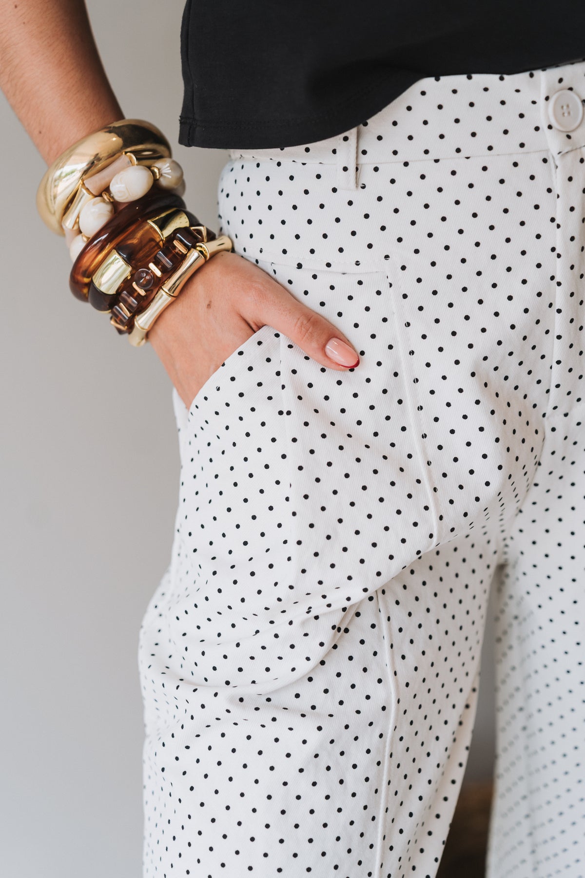 Polka Trouser White  | One Size / Fits 30-34