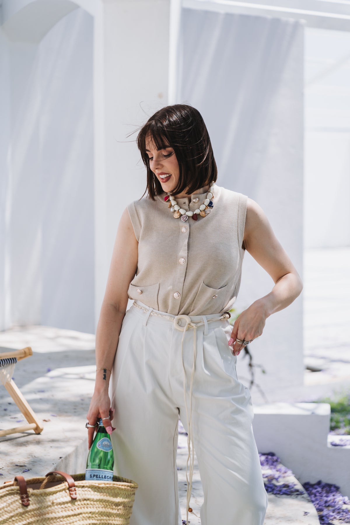 Mona Waistcoat Stone | One Size / Fits 30-34