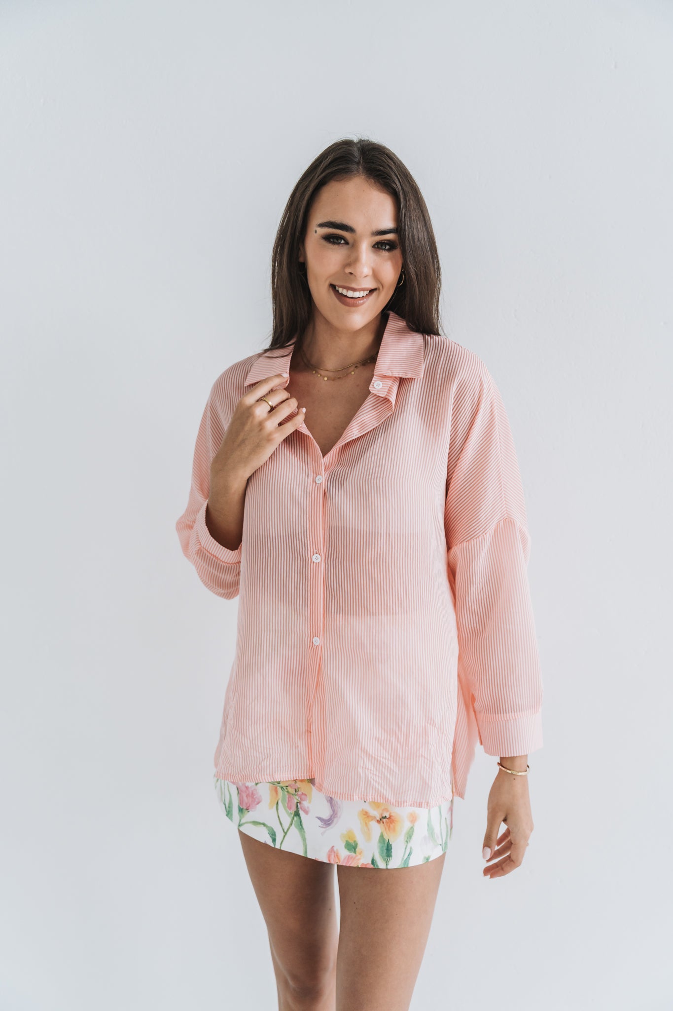 Santorini Blouse Coral | One Size / Fits 30-36