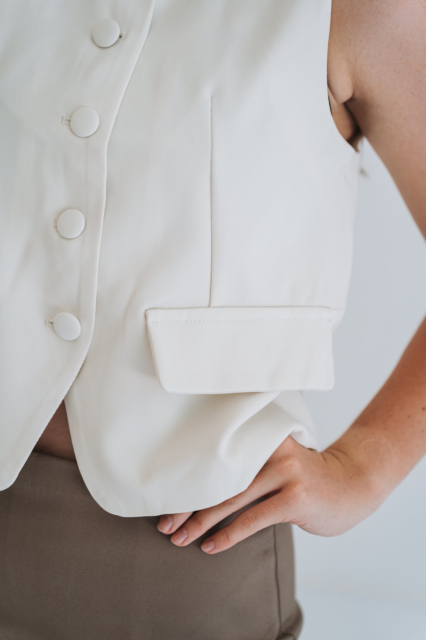 Office Waistcoat Cream