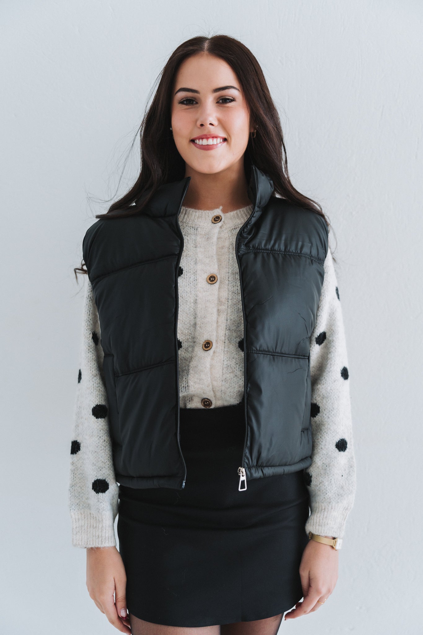 Crop Puffer Black