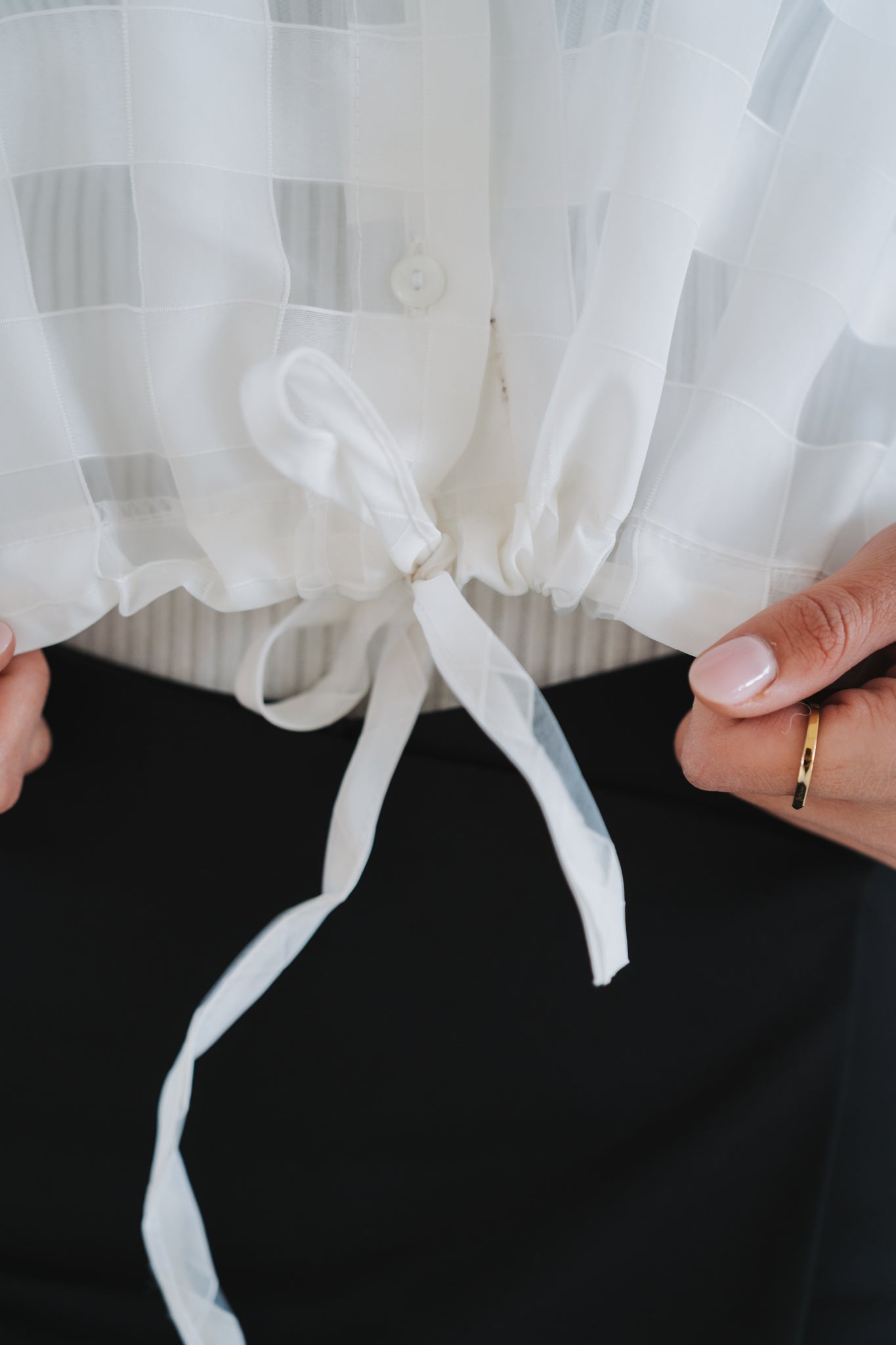 Square  Blouse White | One Size / Fits 30-32