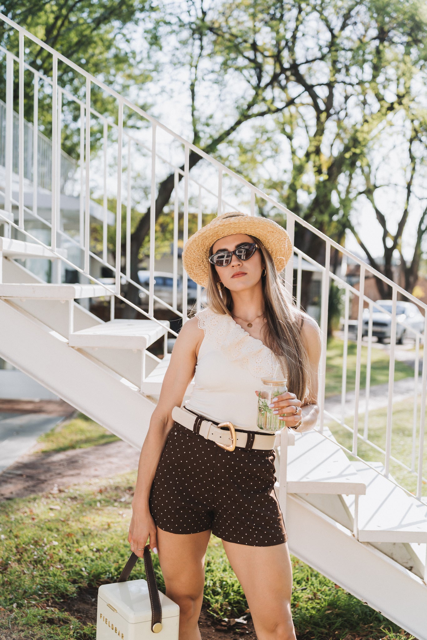 Creme One Shoulder Top