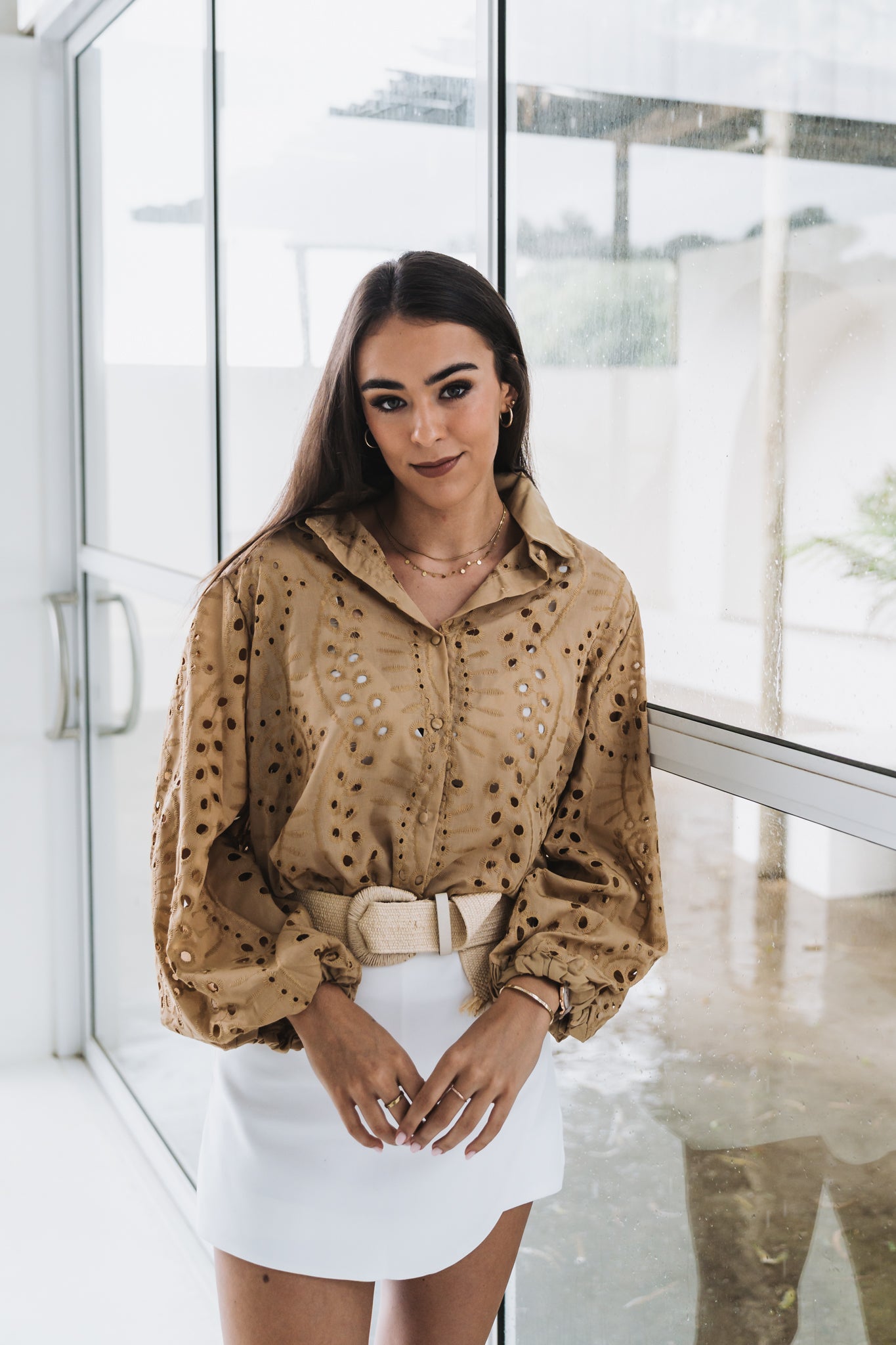 Rust Anglaise Blouse | One Size / Fits 30-34