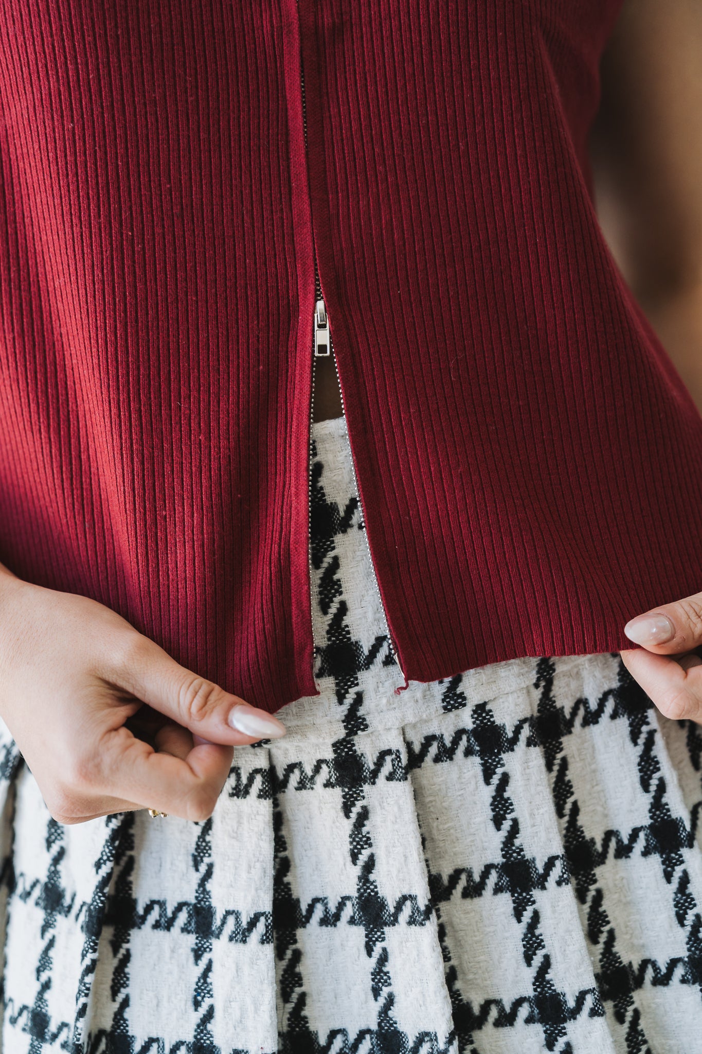 Zipper Top Burgundy