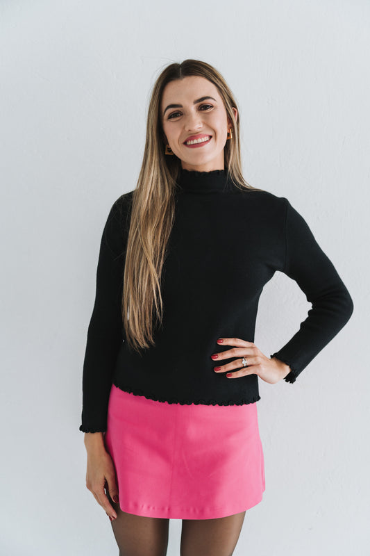 Frill Knit Black | One Size / Fits 30-34