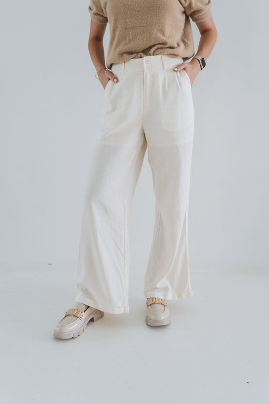 Beige Linen Trouser | Available in Size 30-36