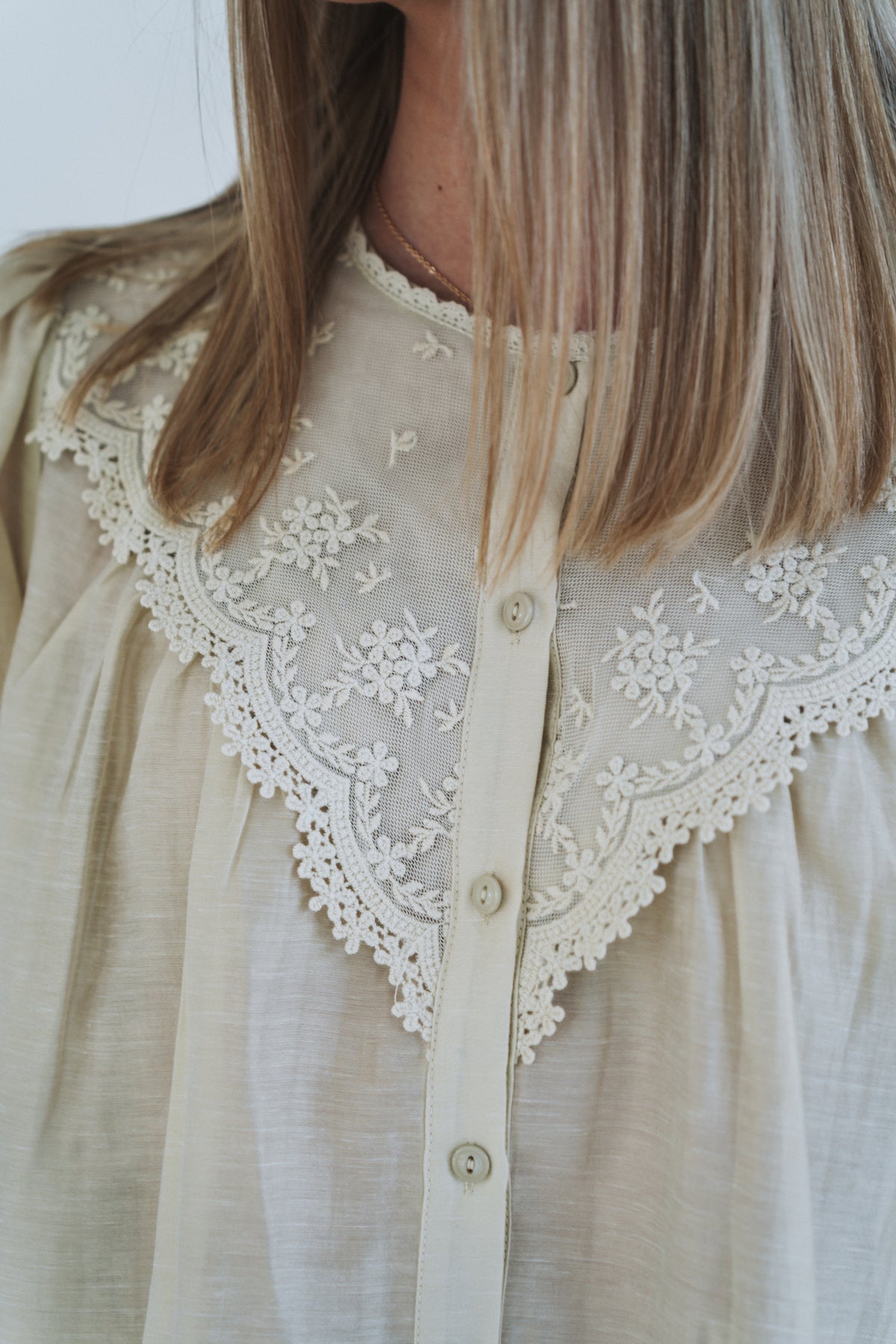 Olive Lace Blouse | One Size / Fits 32-36