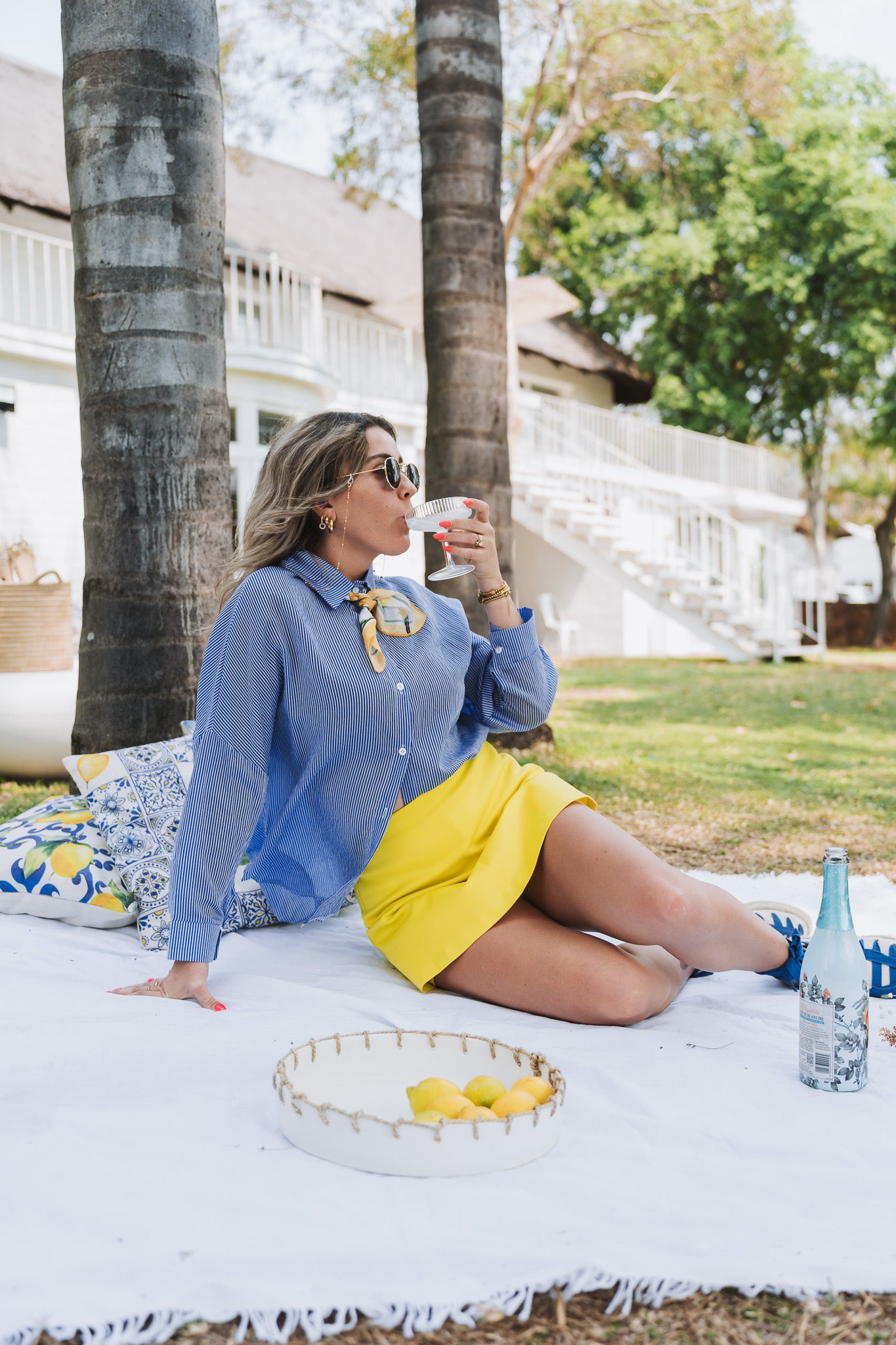 Santorini Blouse Navy