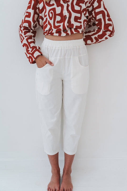 Suzan Trouser White