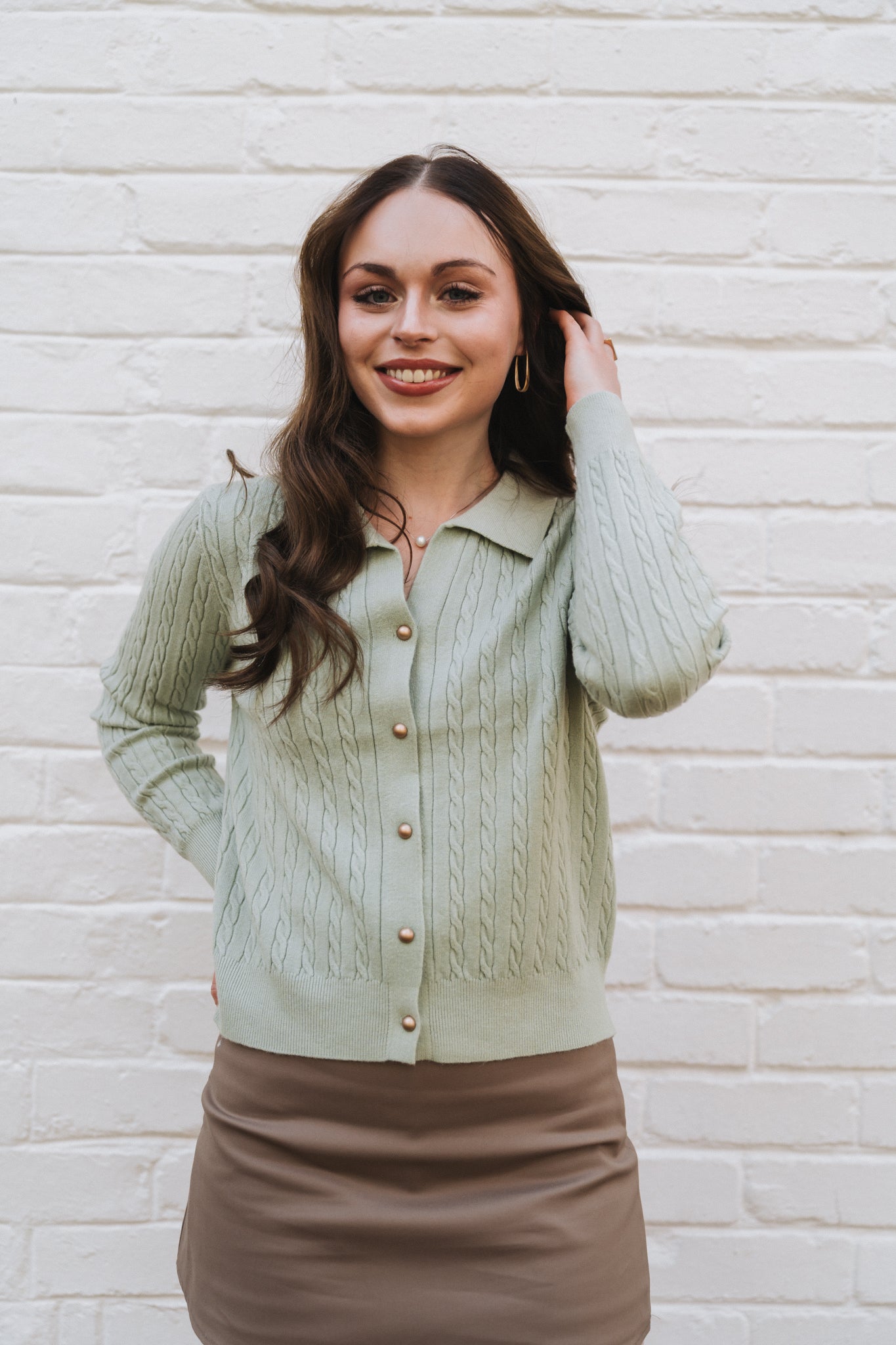 Cable Knit Sage | One Size / Fits 30-32