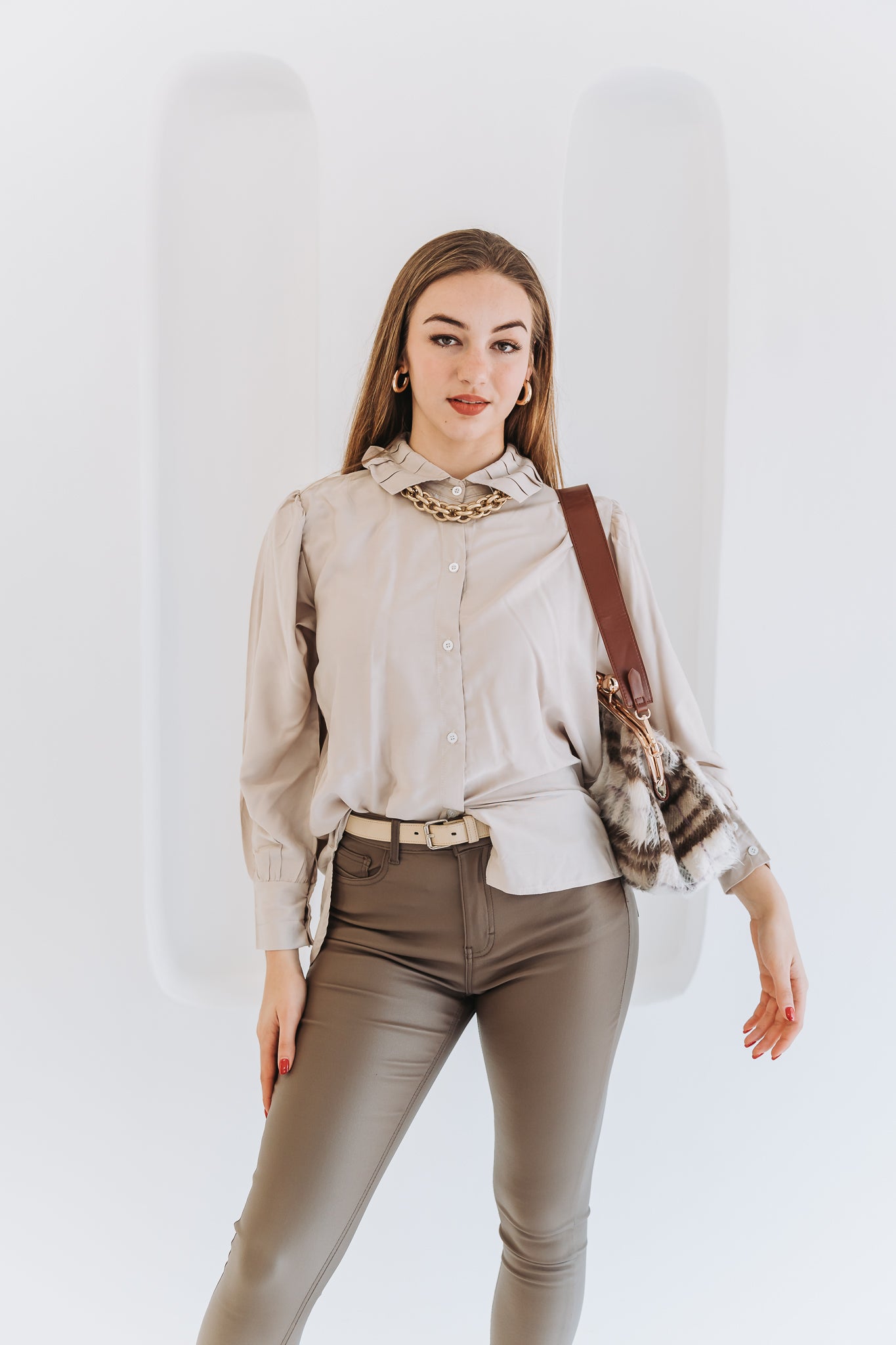 Folded Collar Blouse