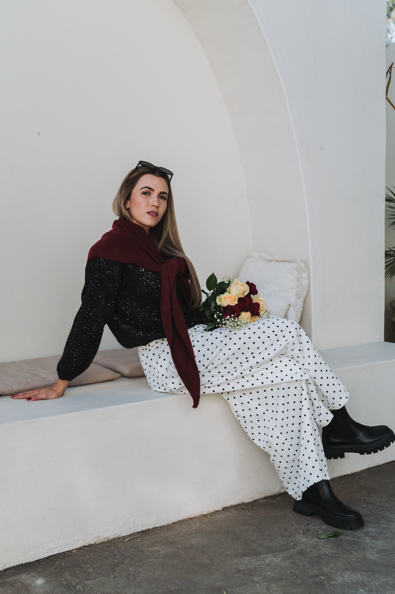 Polka Trouser White