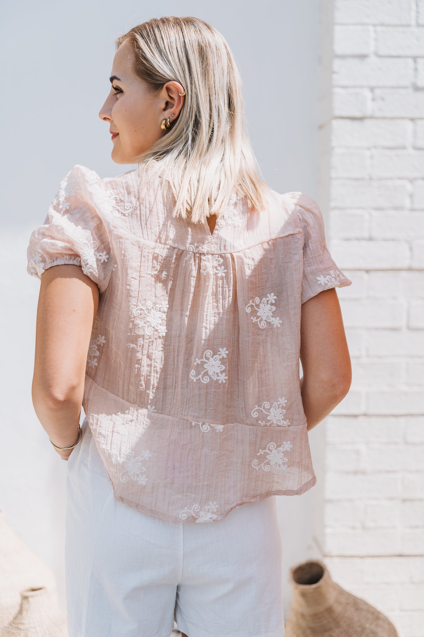 Flora Crochet Top Dusty Pink