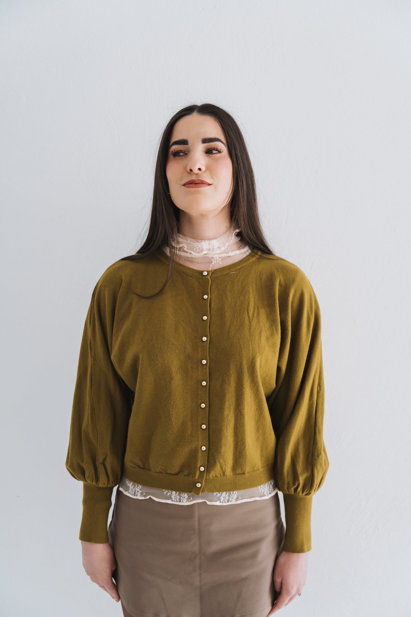 Belle Cardi Olive | One Size / Fits 30-34