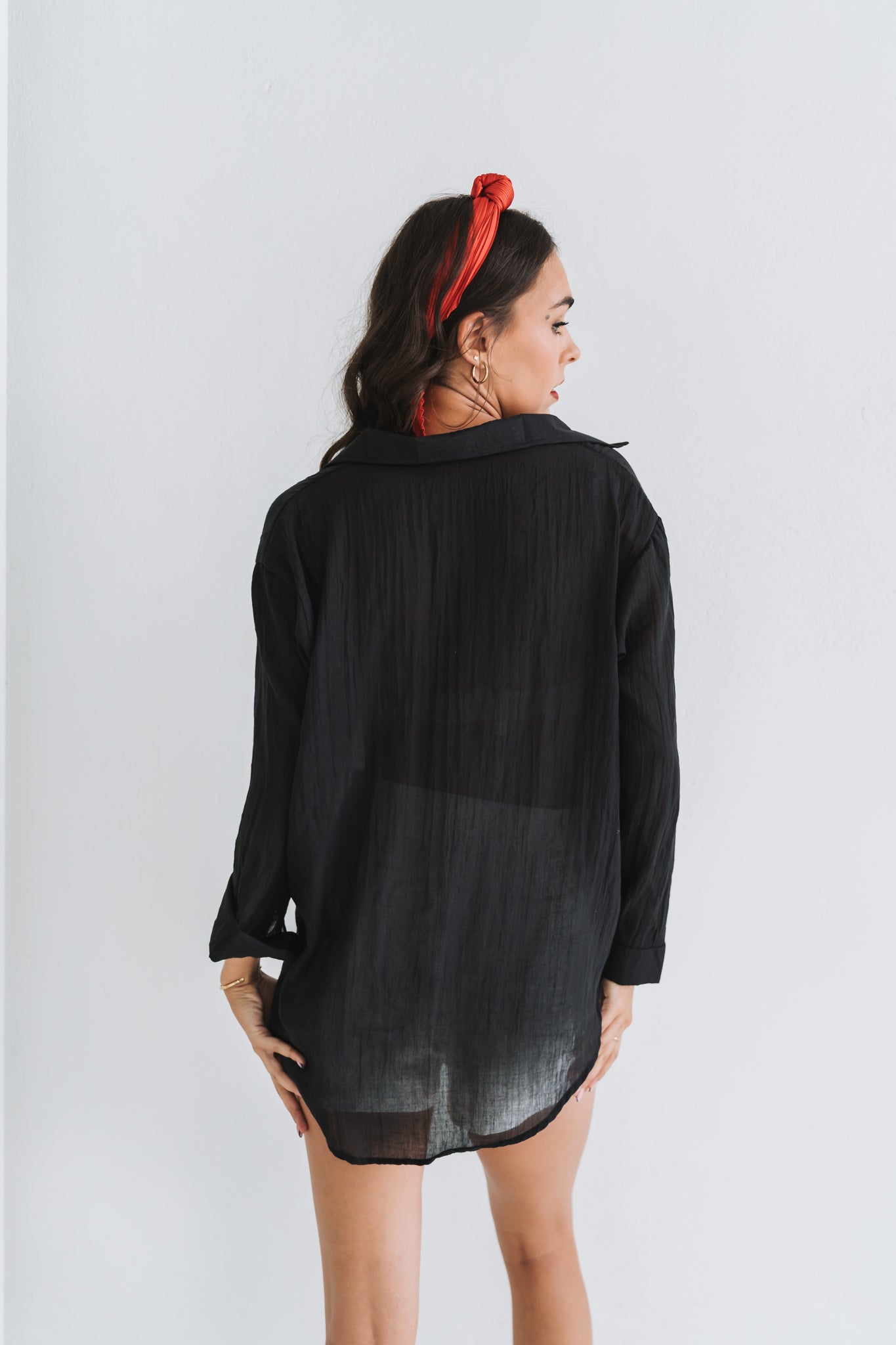 Beach Blouse Black | One Size / Fits 30-36
