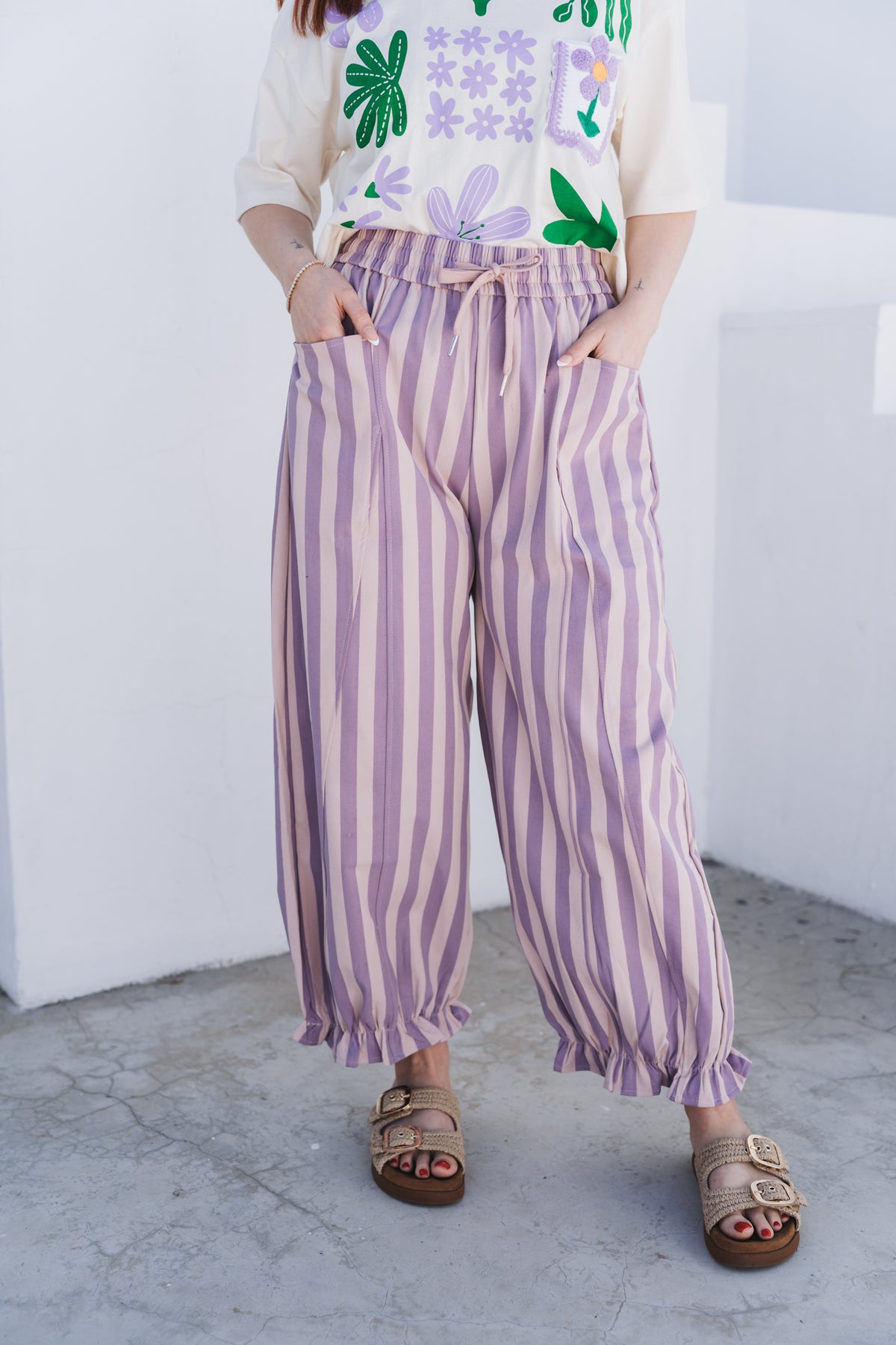 Stripey Sweats Purple | One Size / Fits 32-38