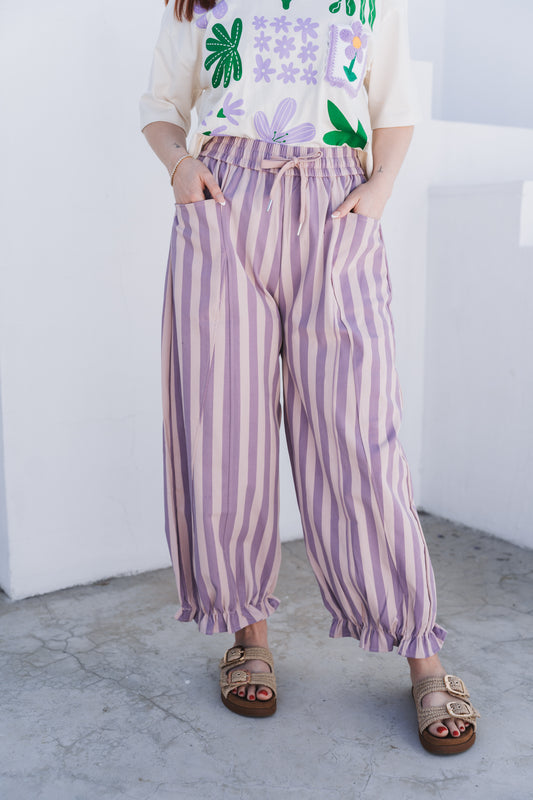 Stripey Sweats Purple | One Size / Fits 32-38