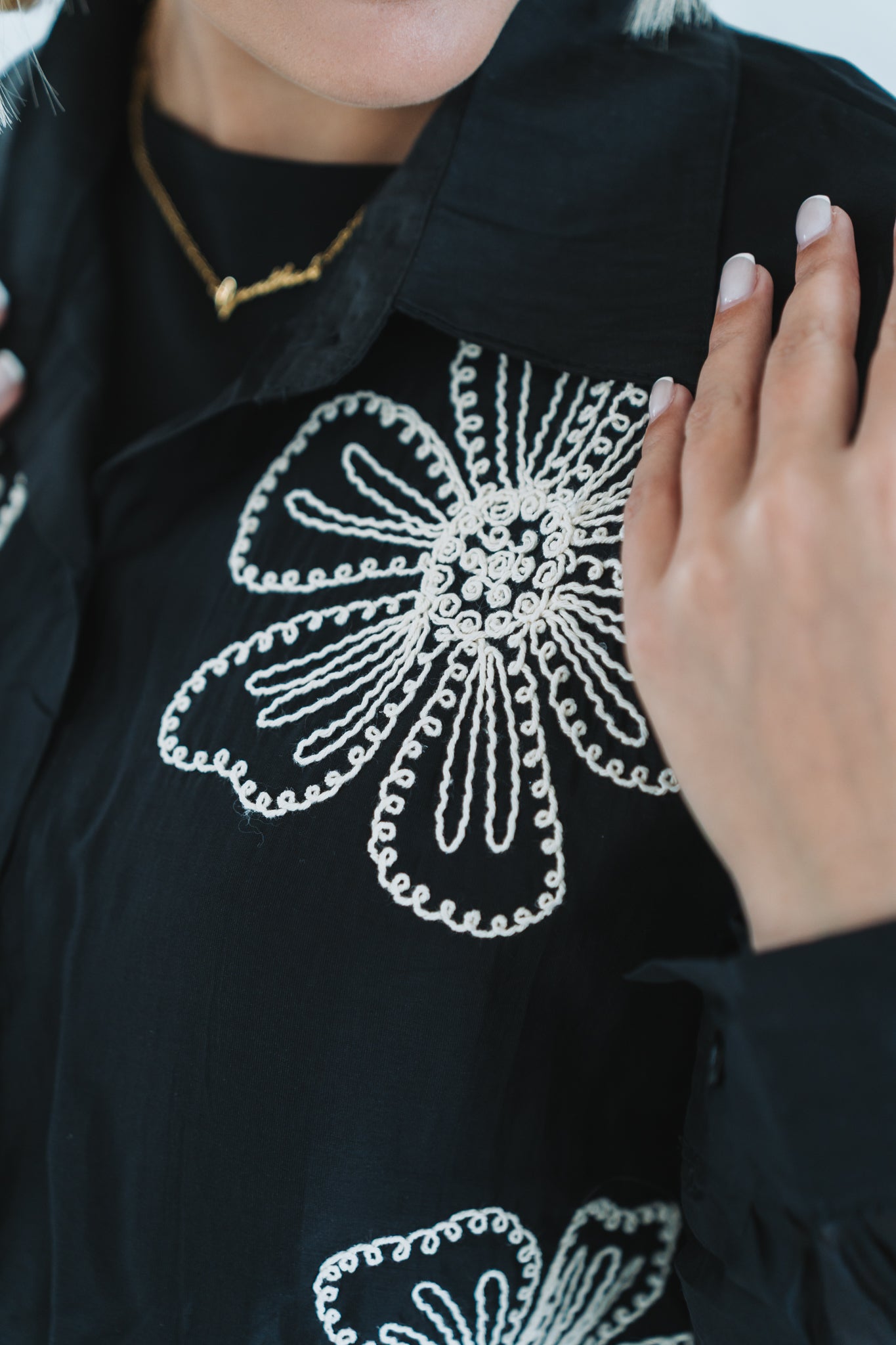 Embossed Blouse Black