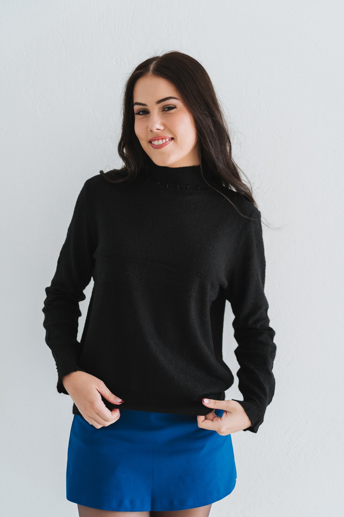 Dainty Neck Polo Black | One Size / Fits 30-34
