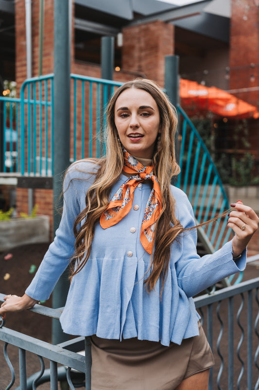 Frill Cardi Blue