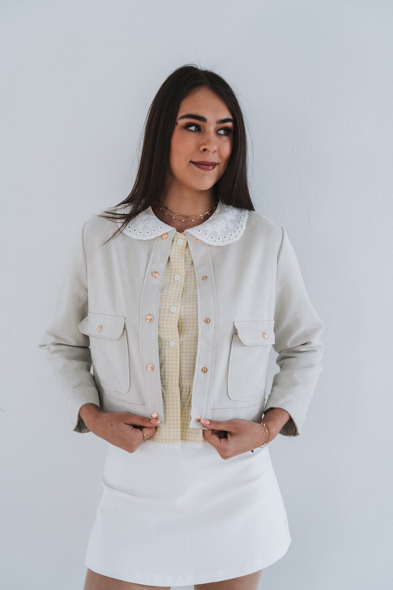 Velvet Jacket Cream | One Size / Fits 30-34