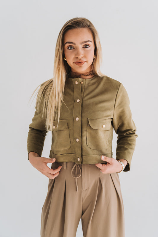 Velvet Jacket Olive | One Size / Fits 30-34