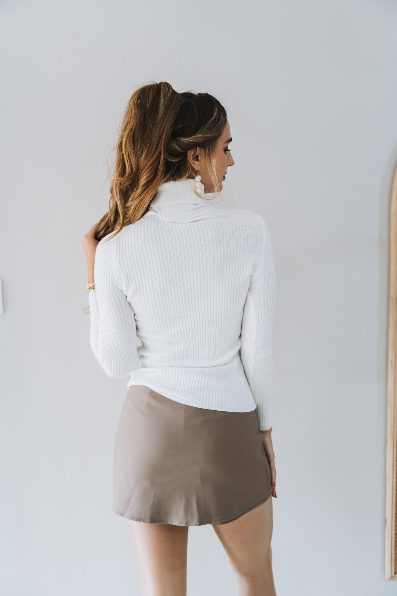 Ribbed Polo White