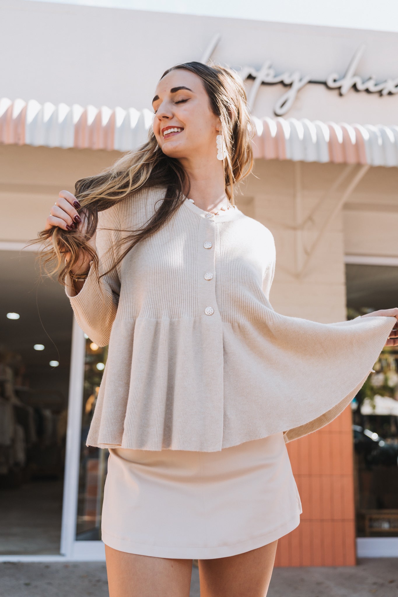 Frill Cardi Stone