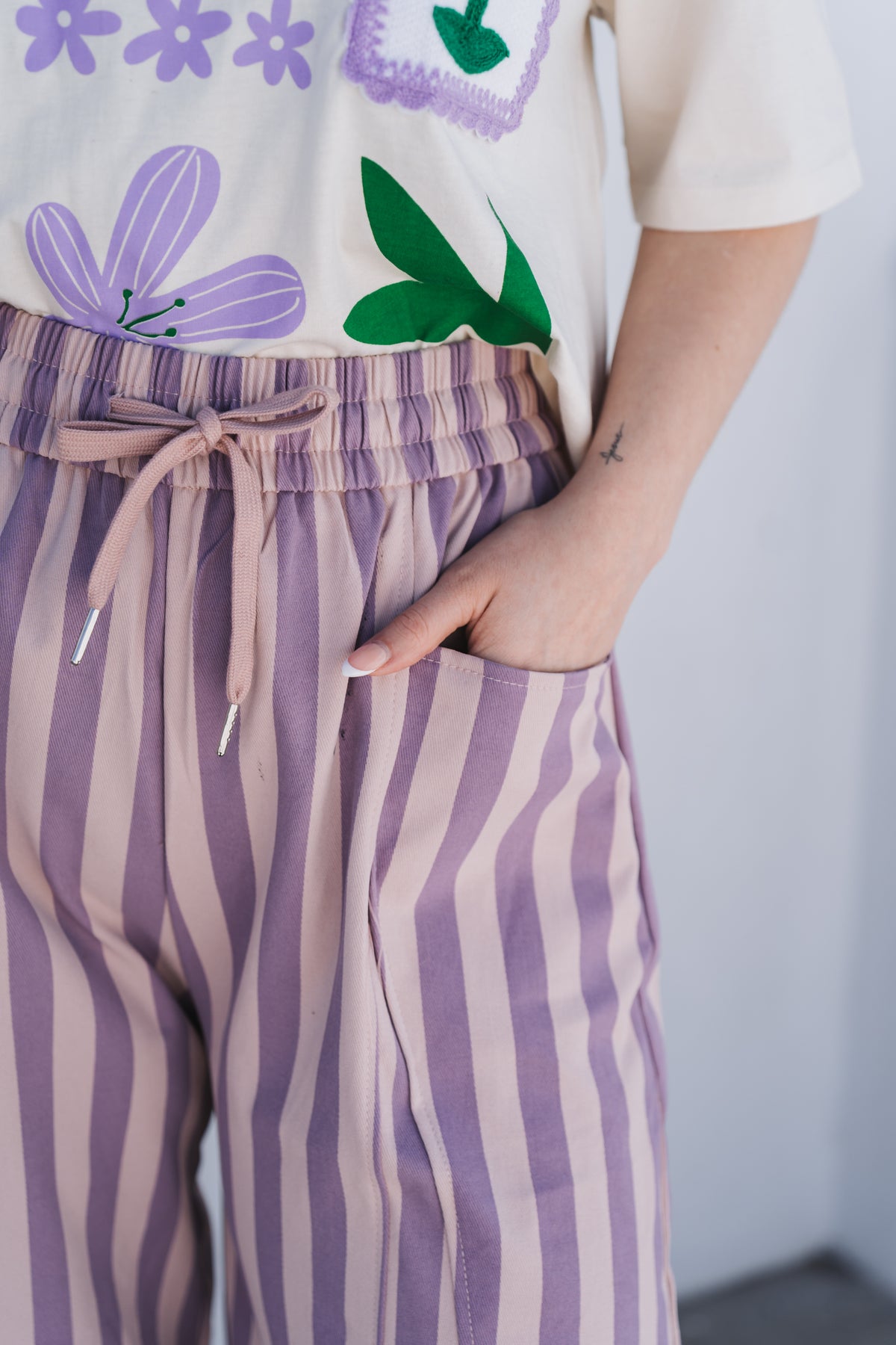 Stripey Sweats Purple | One Size / Fits 32-38