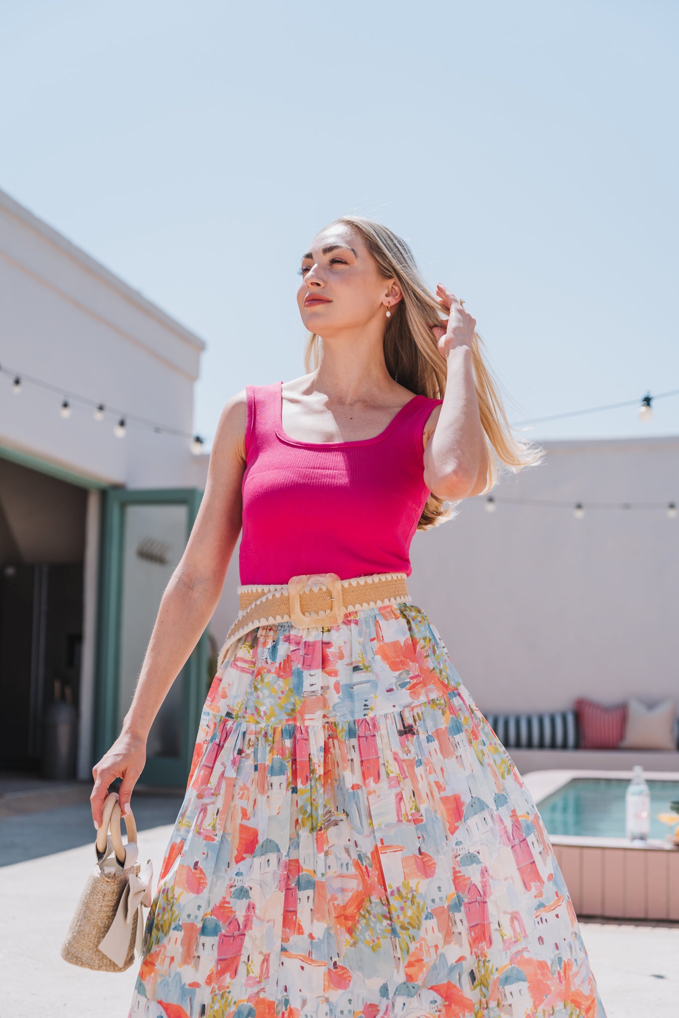 Greece Skirt Light Blue