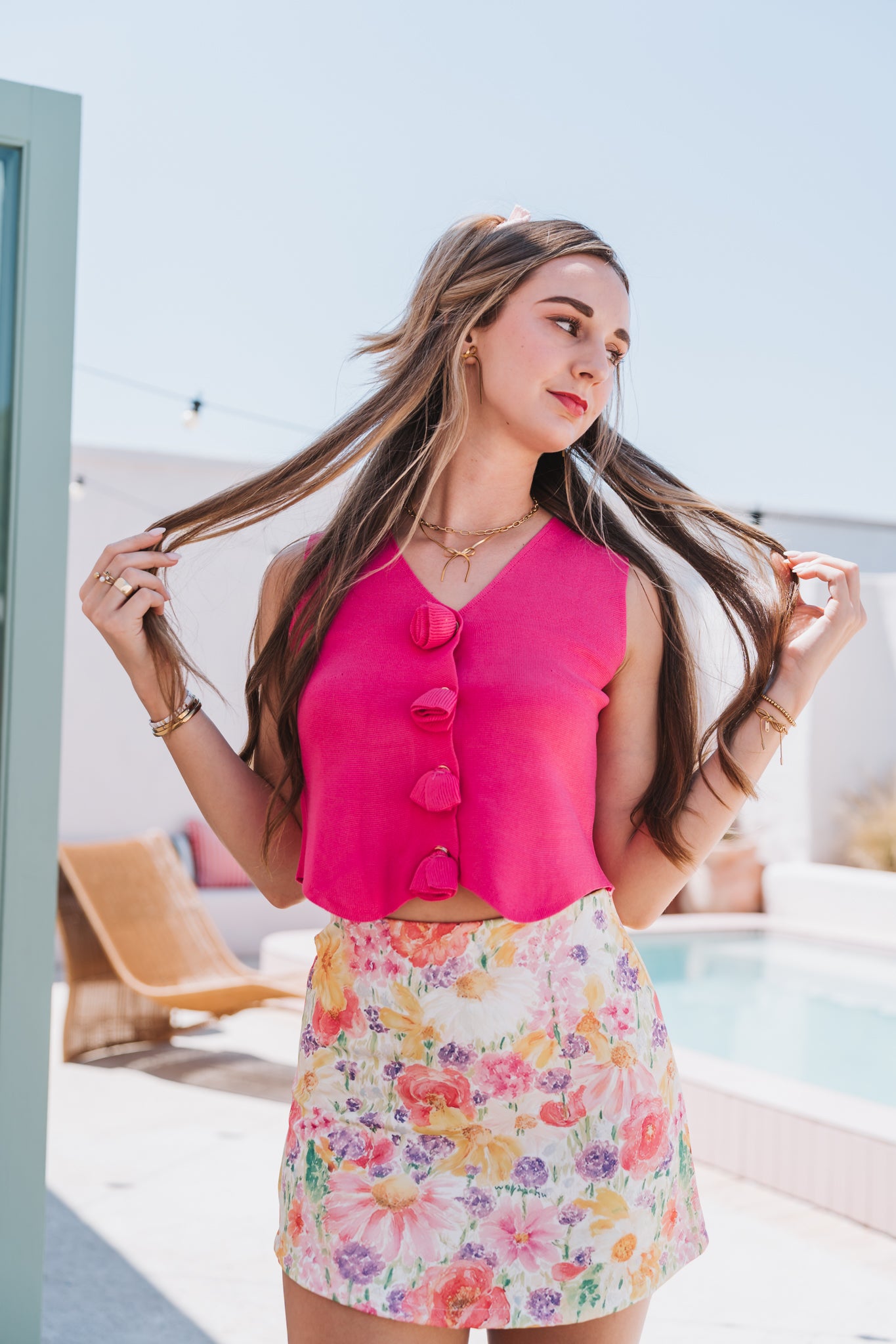 Rosey Waistcoat Pink