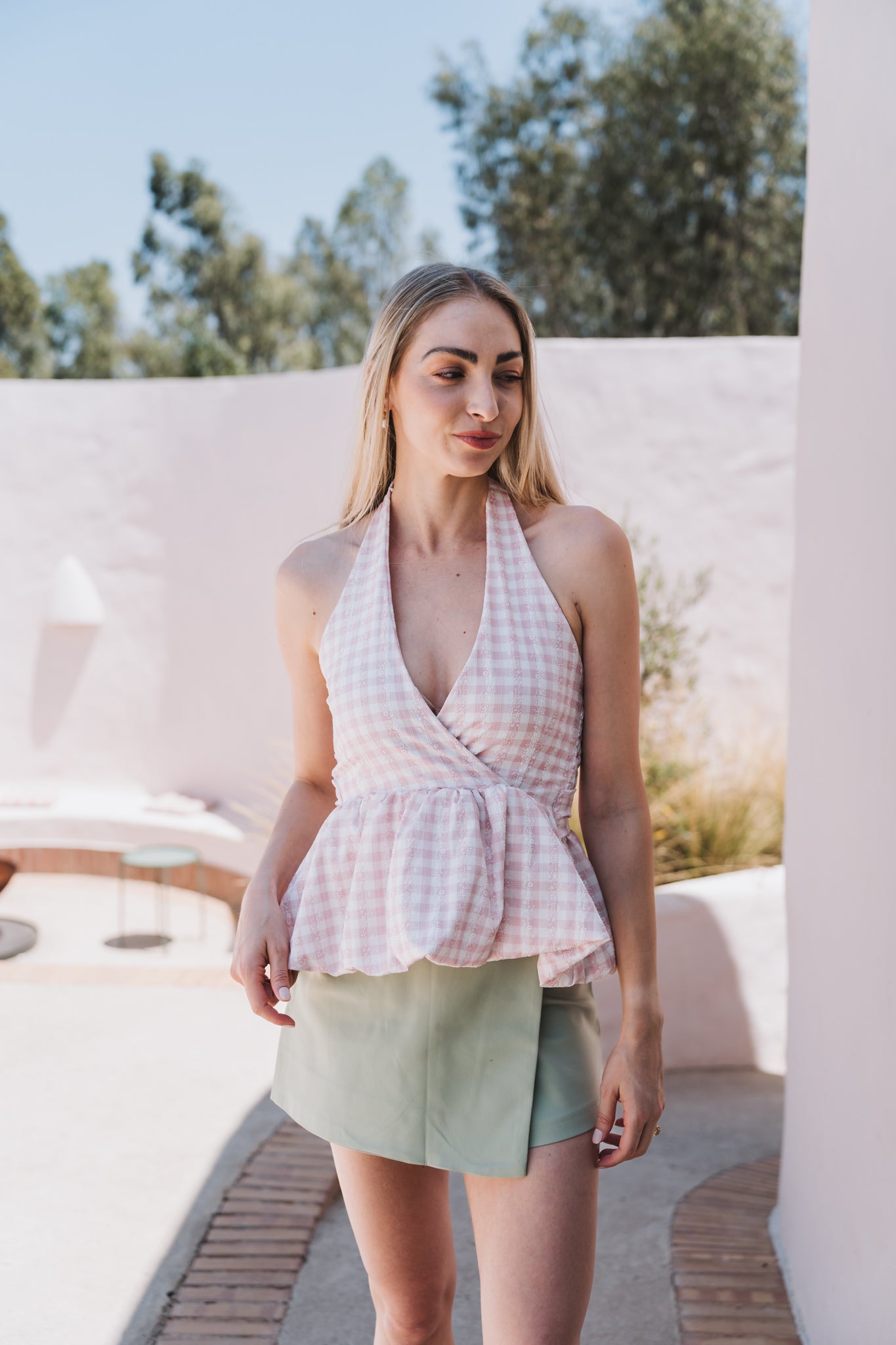 Picnic Wrap Top Pink