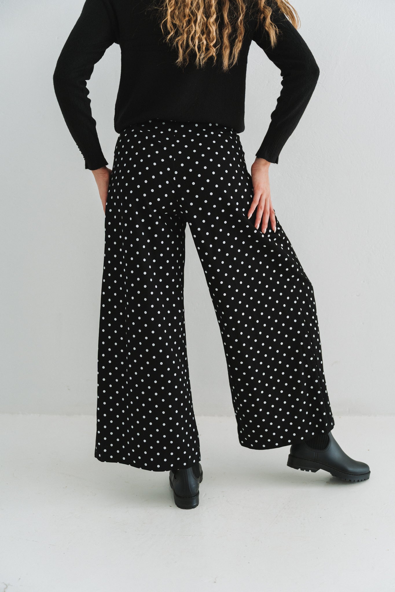 Polka Trouser Black