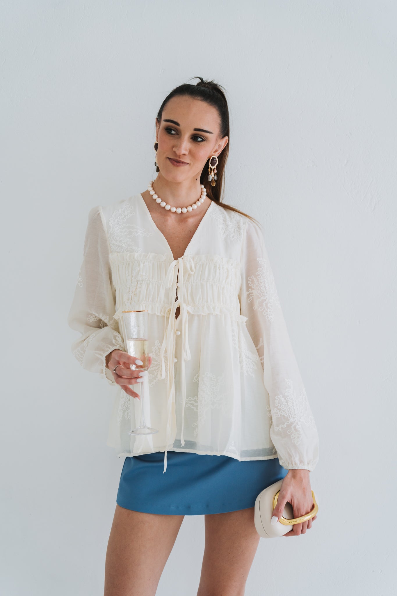 Fern Blouse Cream | One Size / Fits 30-34