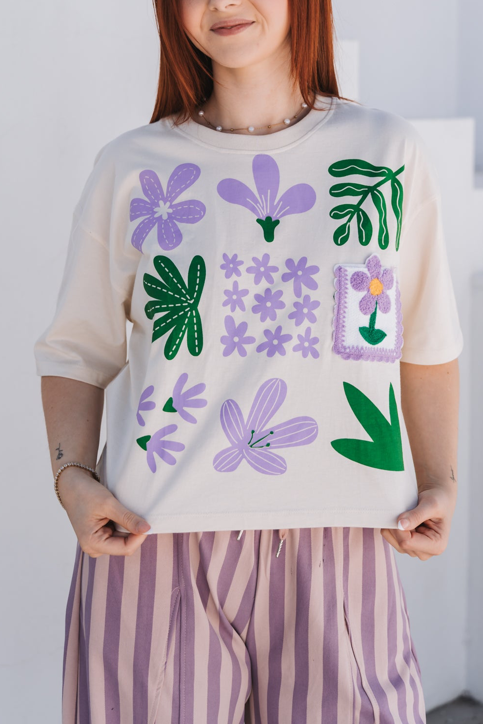 Flora Tee Purple | One Size / Fits 32-36