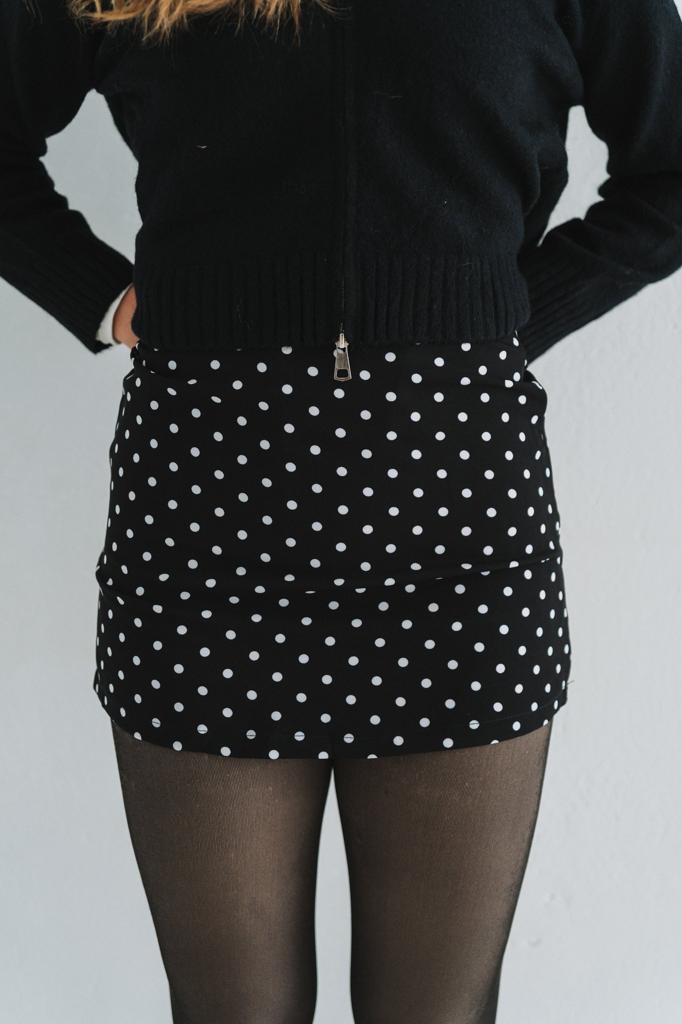 Polka Skort Black