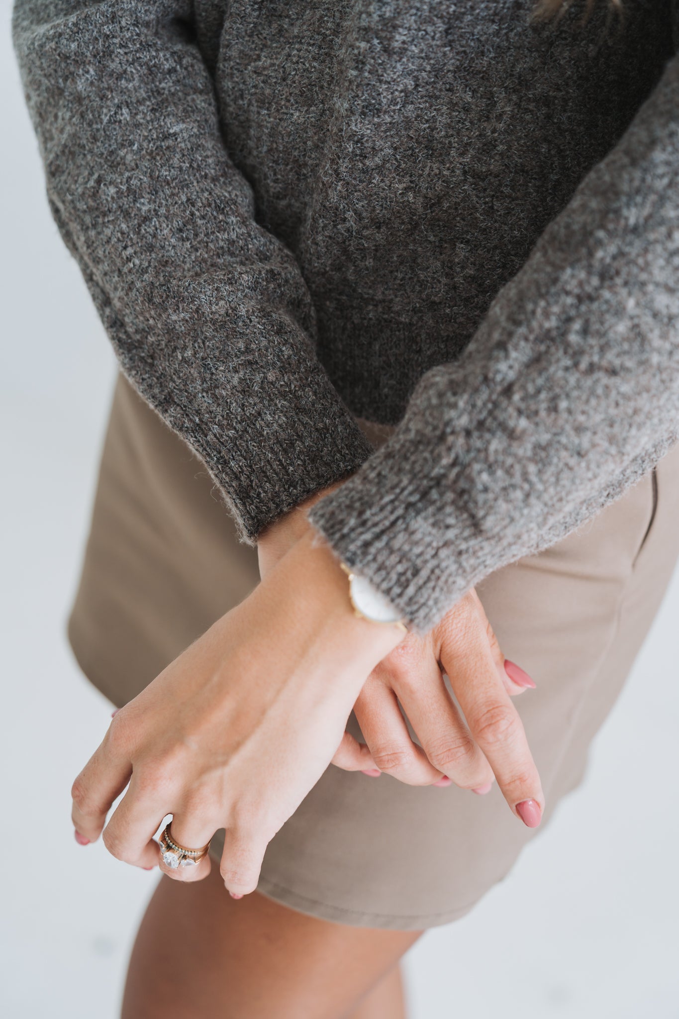 Open Shoulder Knit Brown | Available Size M-L